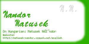 nandor matusek business card